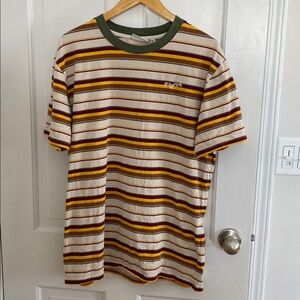 Rhythm XL Vintage Striped Embroidered Logo T-shirt READ DESCRIPTION